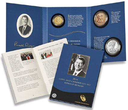 Ronald Reagan Coin and Chronicles Set